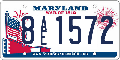 MD license plate 8AE1572