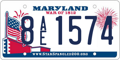 MD license plate 8AE1574