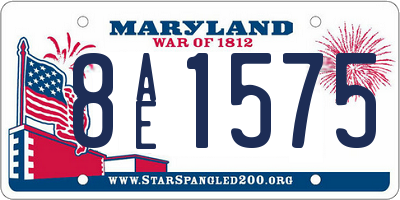 MD license plate 8AE1575