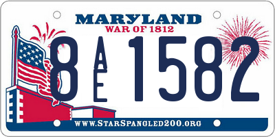 MD license plate 8AE1582