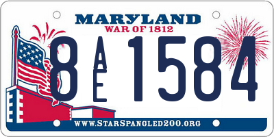 MD license plate 8AE1584