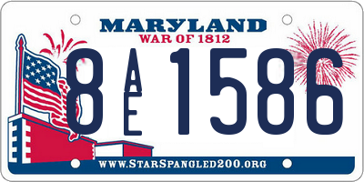 MD license plate 8AE1586