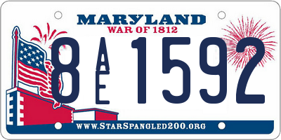 MD license plate 8AE1592