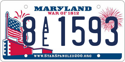 MD license plate 8AE1593