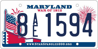 MD license plate 8AE1594