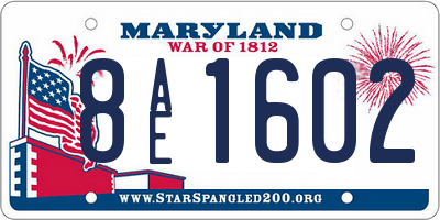 MD license plate 8AE1602