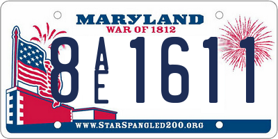 MD license plate 8AE1611