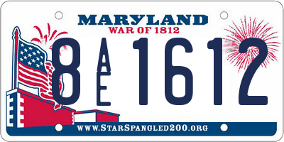 MD license plate 8AE1612