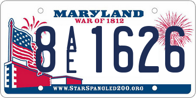 MD license plate 8AE1626