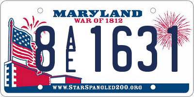 MD license plate 8AE1631