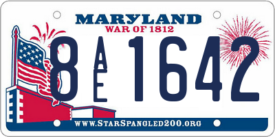 MD license plate 8AE1642