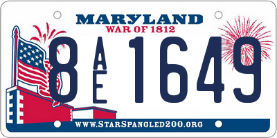 MD license plate 8AE1649