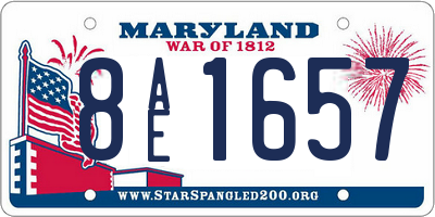 MD license plate 8AE1657
