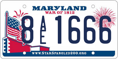 MD license plate 8AE1666