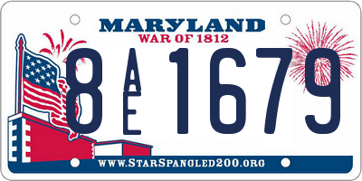 MD license plate 8AE1679