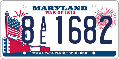 MD license plate 8AE1682