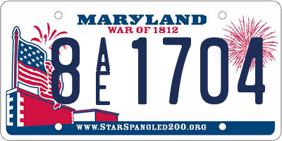 MD license plate 8AE1704