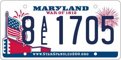 MD license plate 8AE1705