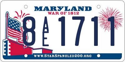 MD license plate 8AE1711