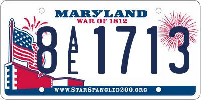 MD license plate 8AE1713