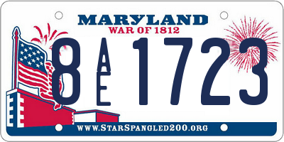 MD license plate 8AE1723