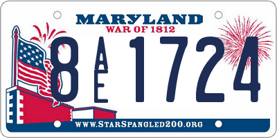 MD license plate 8AE1724