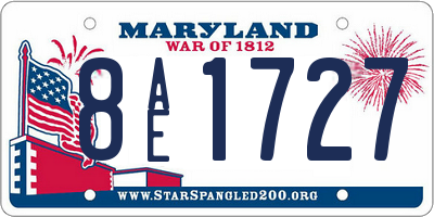 MD license plate 8AE1727