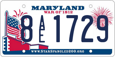 MD license plate 8AE1729