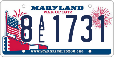MD license plate 8AE1731