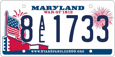 MD license plate 8AE1733