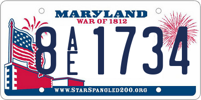 MD license plate 8AE1734