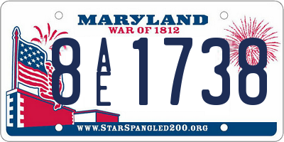 MD license plate 8AE1738