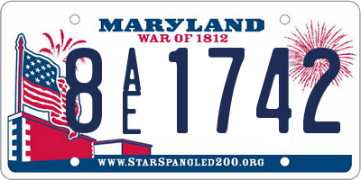 MD license plate 8AE1742