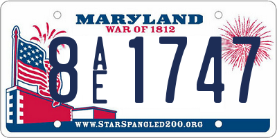 MD license plate 8AE1747