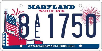 MD license plate 8AE1750