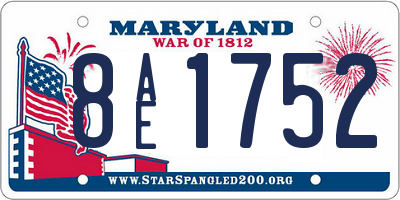 MD license plate 8AE1752