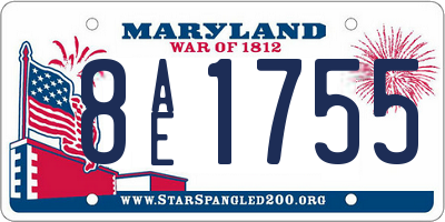 MD license plate 8AE1755