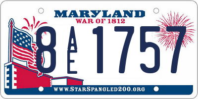 MD license plate 8AE1757