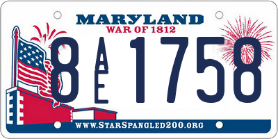 MD license plate 8AE1758