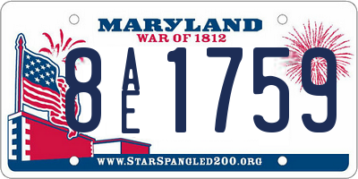 MD license plate 8AE1759