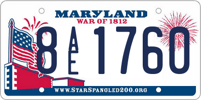 MD license plate 8AE1760
