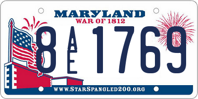 MD license plate 8AE1769