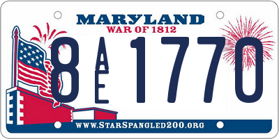 MD license plate 8AE1770