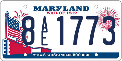 MD license plate 8AE1773
