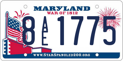 MD license plate 8AE1775