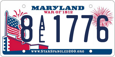 MD license plate 8AE1776