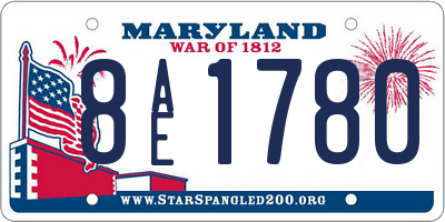 MD license plate 8AE1780
