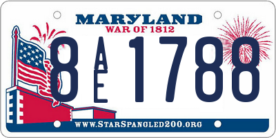 MD license plate 8AE1788