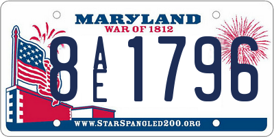 MD license plate 8AE1796