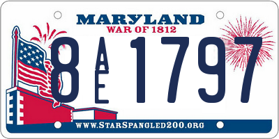 MD license plate 8AE1797